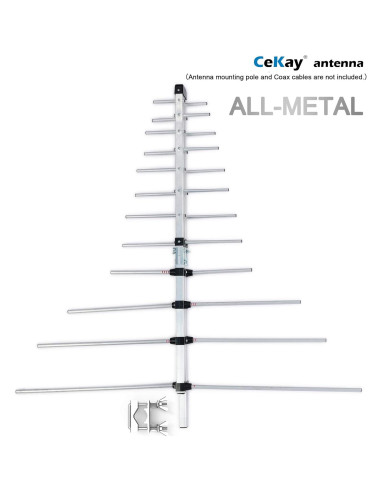 Antena Yagi HD CeKay para Exterior - Recepción UHF/VHF 4K