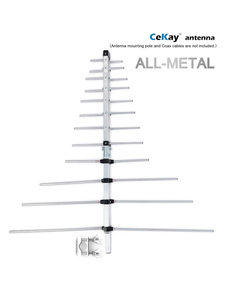 Antena Yagi HD CeKay para Exterior - Recepción UHF/VHF 4K