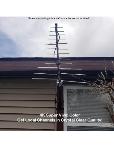 Antena Yagi HD CeKay para Exterior - Recepción UHF/VHF 4K