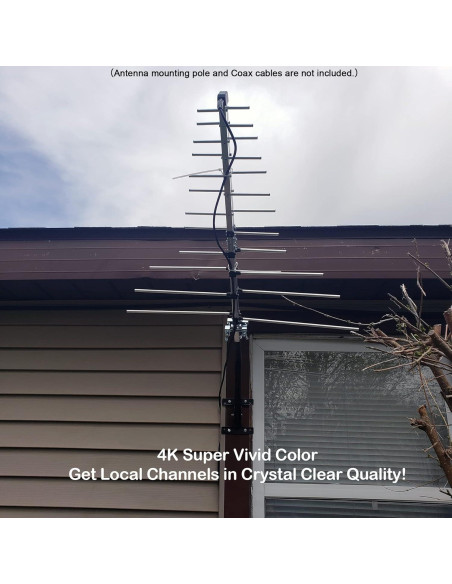 Antena Yagi HD CeKay para Exterior - Recepción UHF/VHF 4K