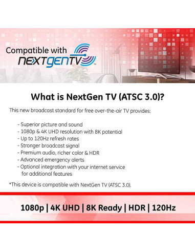 Antena Yagi HD CeKay para Exterior - Recepción UHF/VHF 4K