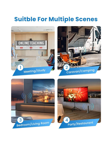 Antena de TV Interior RTKJEQQ 1000 Millas 4K 1080p Amplificada