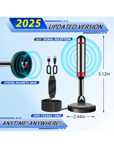 Antena de TV Digital Interior ATVFuture V011-3 4K HD 360 2