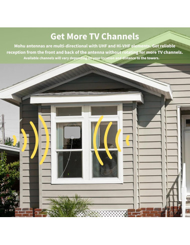 Antena de TV Interior Mohu Leaf Gris Cálido 40 Millas 4K UHD