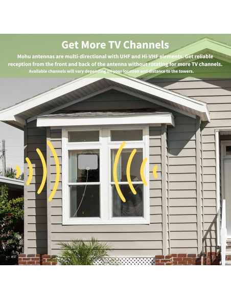 Antena de TV Interior Mohu Leaf Gris Cálido 40 Millas 4K UHD