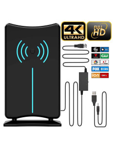 Antena de TV Digital Matrix HD Amplificada 1000 km 4K 1080p