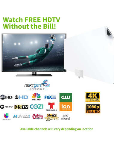 Antena de TV Interior Mohu Leaf 50 Amplificada 60 Millas 4K