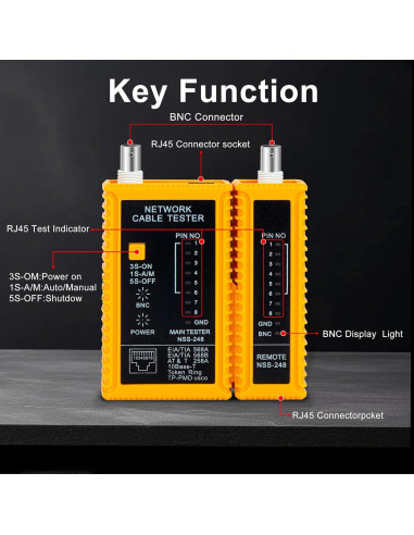 Probador de Cable Coaxial y Ethernet Treedix TRX5-0757R
