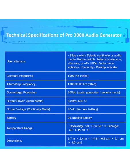 Kit de Generador de Tonos Pro3000 Rowzzi - Sonda y Herramienta