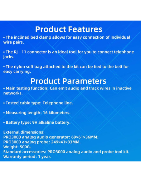 Kit de Generador de Tonos Pro3000 Rowzzi - Sonda y Herramienta