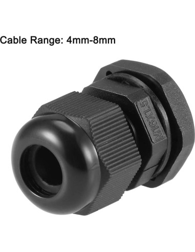 Conector de Cable M16x1.5 uxcell Impermeable Nylon 10pcs