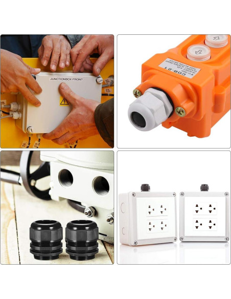 Conector de Cable M16x1.5 uxcell Impermeable Nylon 10pcs