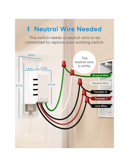 Interruptor Inteligente Meross 3 Vías 4 Pack HomeKit Alexa