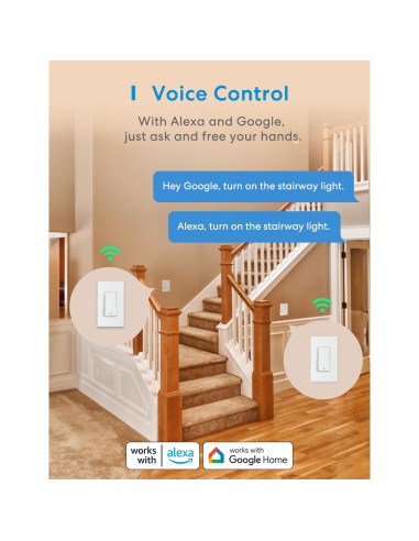 Interruptor Inteligente Meross 3 Vías 4 Pack HomeKit Alexa