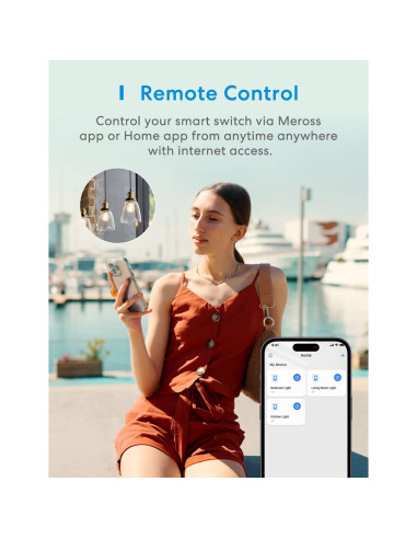 Interruptor Inteligente Meross 3 Vías 4 Pack HomeKit Alexa