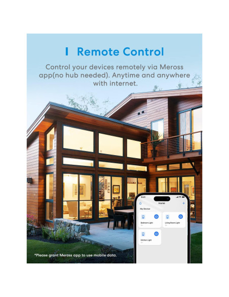 Interruptor Regulador Inteligente Meross 4 Pack WiFi 2.4GHz