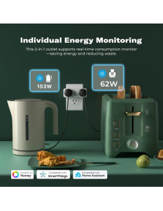 Enchufe Doble Inteligente ThirdReality 2 Paquete Zigbee Control 2