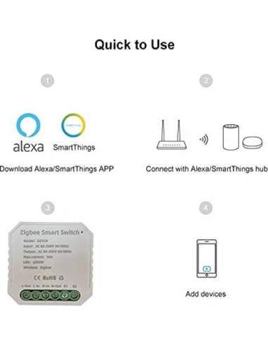 Interruptor Inteligente Zigbee MHCOZY 16A Control por Voz