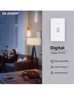 Interruptor de Atenuador Digital ELEGRP 2 Unidades Blanco 2