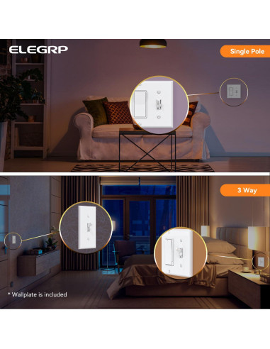 Interruptor de Atenuador Digital ELEGRP 2 Unidades Blanco