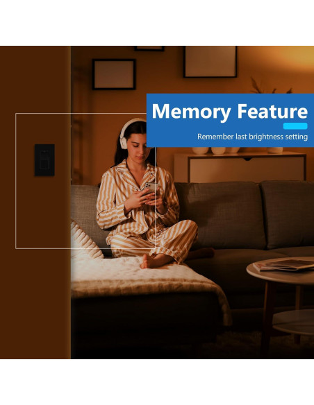 Interruptor de Atenuador LIDER 300W Negro 2 Paquete