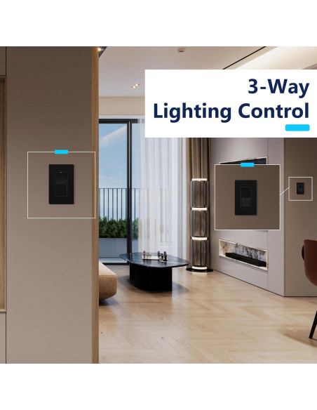 Interruptor de Atenuador LIDER 300W Negro 2 Paquete