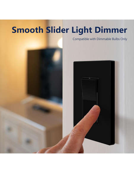 Interruptor de Atenuador LIDER 300W Negro 2 Paquete