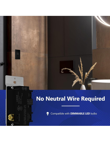 Interruptor de Atenuador LIDER 300W Negro 2 Paquete