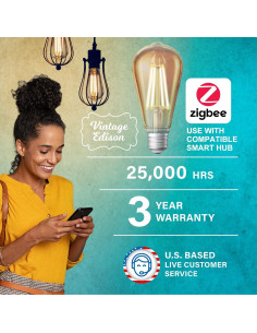 Bombilla Inteligente Sengled Zigbee ST19 2000K Dimmable 2PK 2