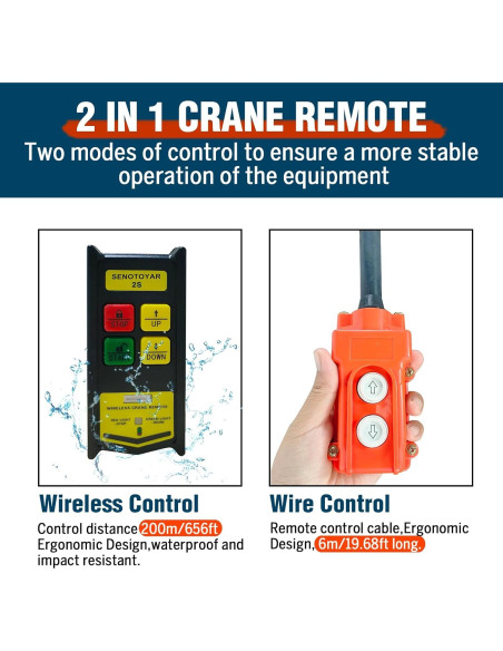 Control Remoto Inalámbrico 2 en 1 Senotoyar 12V para Grúas
