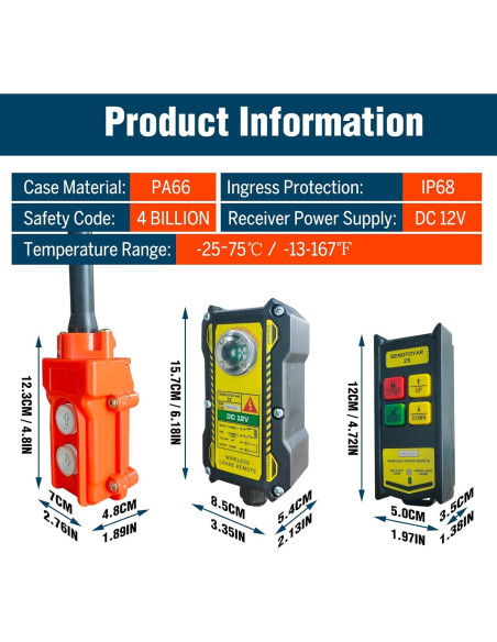 Control Remoto Inalámbrico 2 en 1 Senotoyar 12V para Grúas