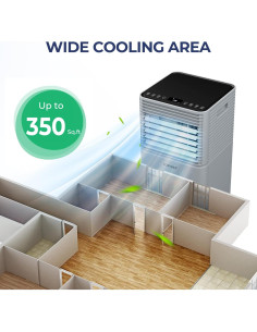 Aire Acondicionado Portátil COSTWAY 10000BTU 32.5m Gris 2