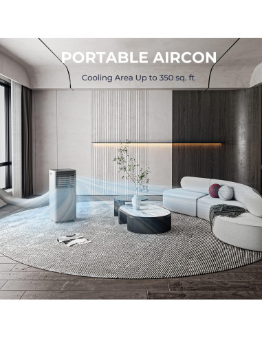 Aire Acondicionado Portátil COSTWAY 10000BTU 32.5m Gris