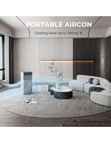 Aire Acondicionado Portátil COSTWAY 10000BTU 32.5m Gris