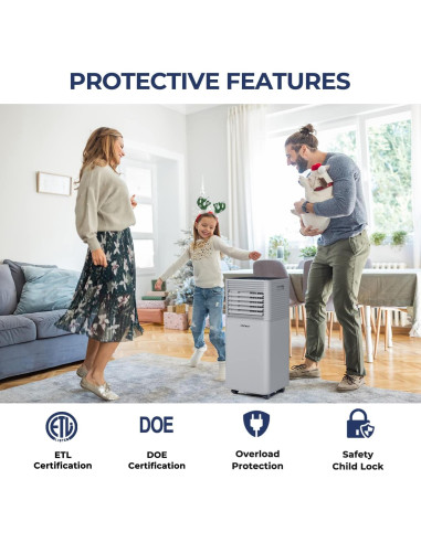 Aire Acondicionado Portátil COSTWAY 10000BTU 32.5m Gris