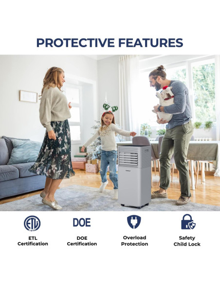 Aire Acondicionado Portátil COSTWAY 10000BTU 32.5m Gris