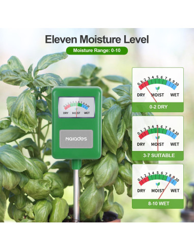 Medidor de Humedad del Suelo Naiades P410 Verde 17.8x3.8cm