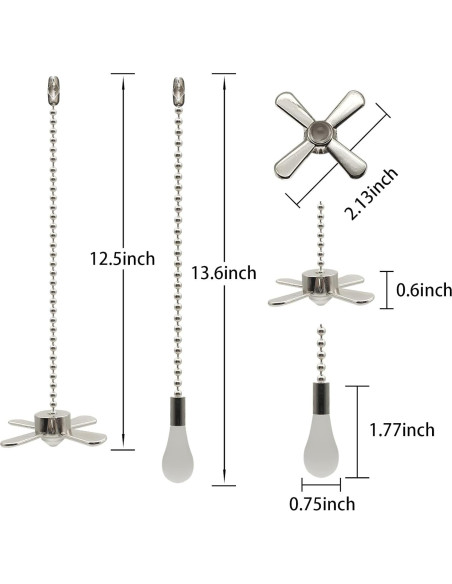 Cadena de Tirar para Ventilador de Techo EIFHYT - 2 Piezas 30 cm