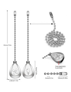 Cadena de Tirar Plateada Dotlite 30.48 cm - 4 Paquete 2