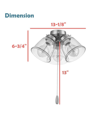 Kit de Luz para Ventilador de Techo Aspen Creative 22011-1