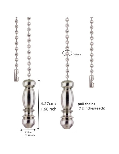 Cadenas de Tirar para Ventiladores de Techo GDQLCNXB 30.48 cm 2 Pcs