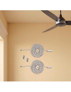 Cadenas de Tirar de Ventilador de Techo Plateadas Pxiryanlow - 2 Pcs, 1.0 m 2