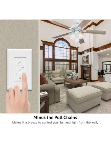 Interruptor de Ventilador de Techo Nexete 2 en 1 con Atenuador