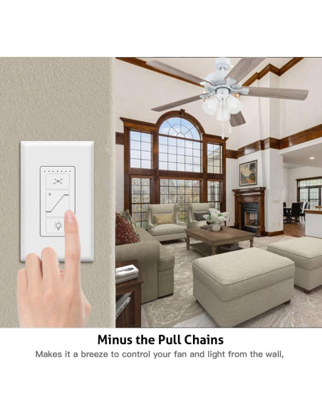 Interruptor de Ventilador de Techo Nexete 2 en 1 con Atenuador