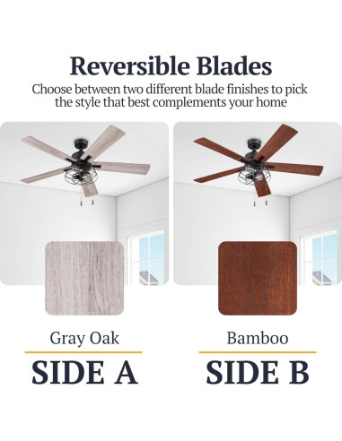 Ventilador de Techo Prominence Home Marshall 52" LED Negro Mate