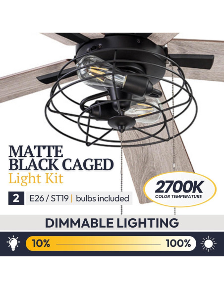 Ventilador de Techo Prominence Home Marshall 52" LED Negro Mate