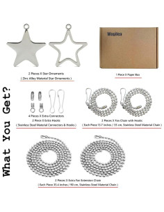 Adornos de Estrella Plateados Swiky - Cadenas de Tirar 2x35cm 2