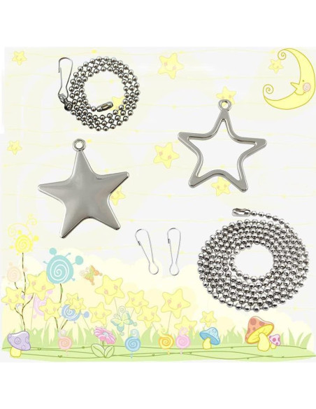 Adornos de Estrella Plateados Swiky - Cadenas de Tirar 2x35cm