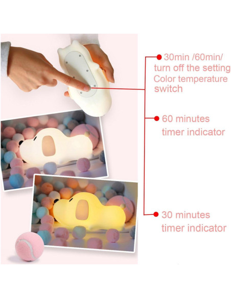 Luz Nocturna Táctil Perrito LED S NMT 16cm 2700K-6500K