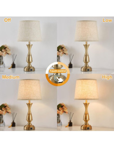 Juego de 2 Lámparas de Mesa RAYINIGHT Vintage con USB 2